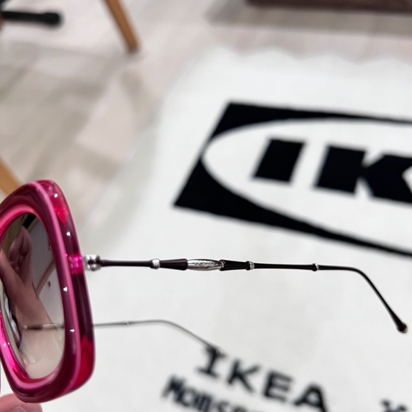 Matsuda M2035 5-Barrel Riveted Hinge Sunglasses DEEP BURGUNDY/PINK CRYSTAL main image 4